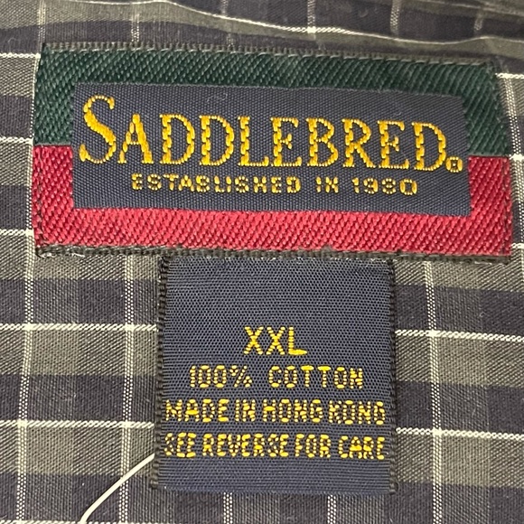 Saddlebred Men’s Long Sleeve Button Down Cotton Shirt XXL New With Tag - Picture 4 of 6